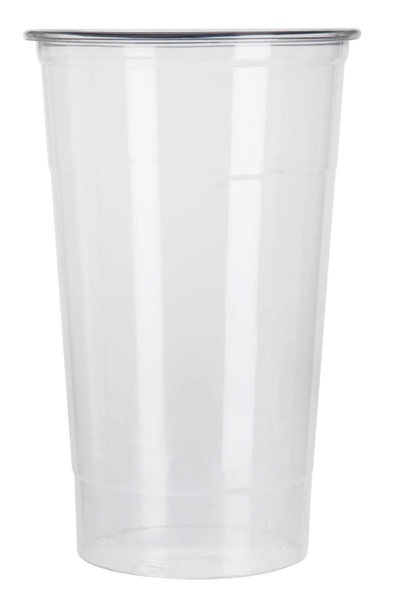 Set of 50 | Clear PET 32oz Cup & Clear Slot Lids for 32oz Cups (100ct total)