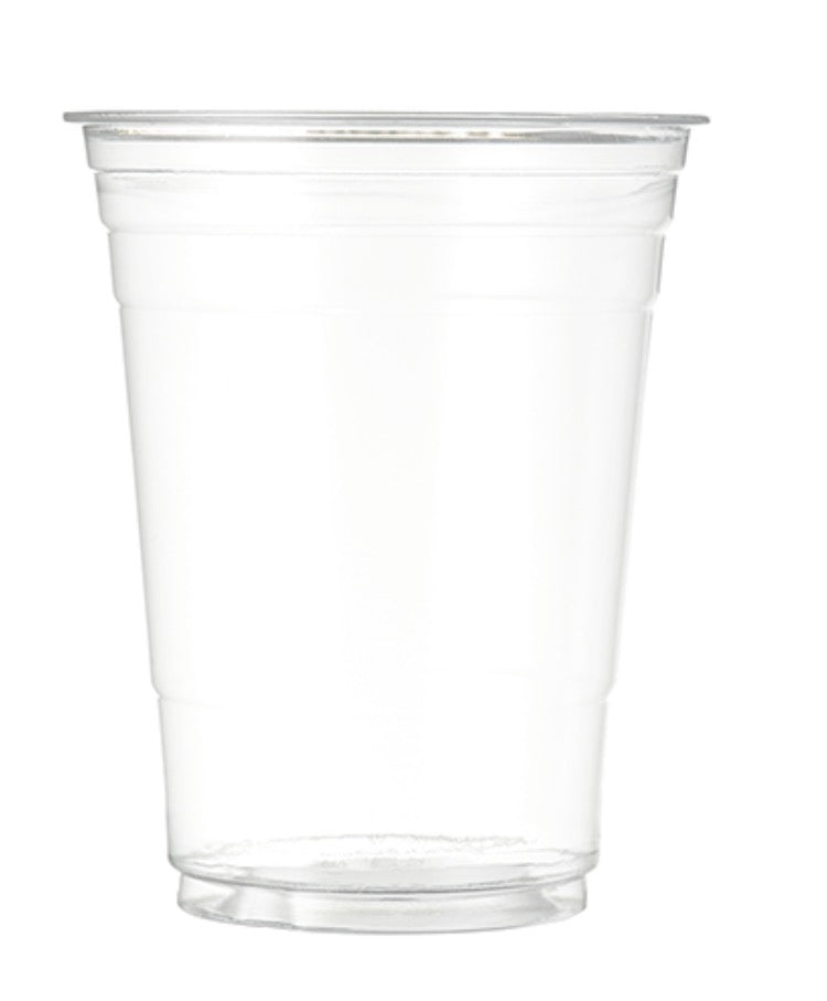 Set of 100 | Clear PET 16oz Cold Cups (100ct) & Clear Slotted Flat Lids 16-24oz (100ct) | 200 total items
