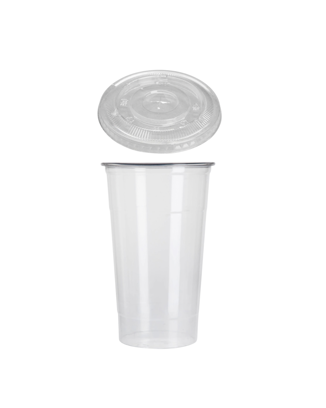 Set of 50 | Clear PET 32oz Cup & Clear Slot Lids for 32oz Cups (100ct total)